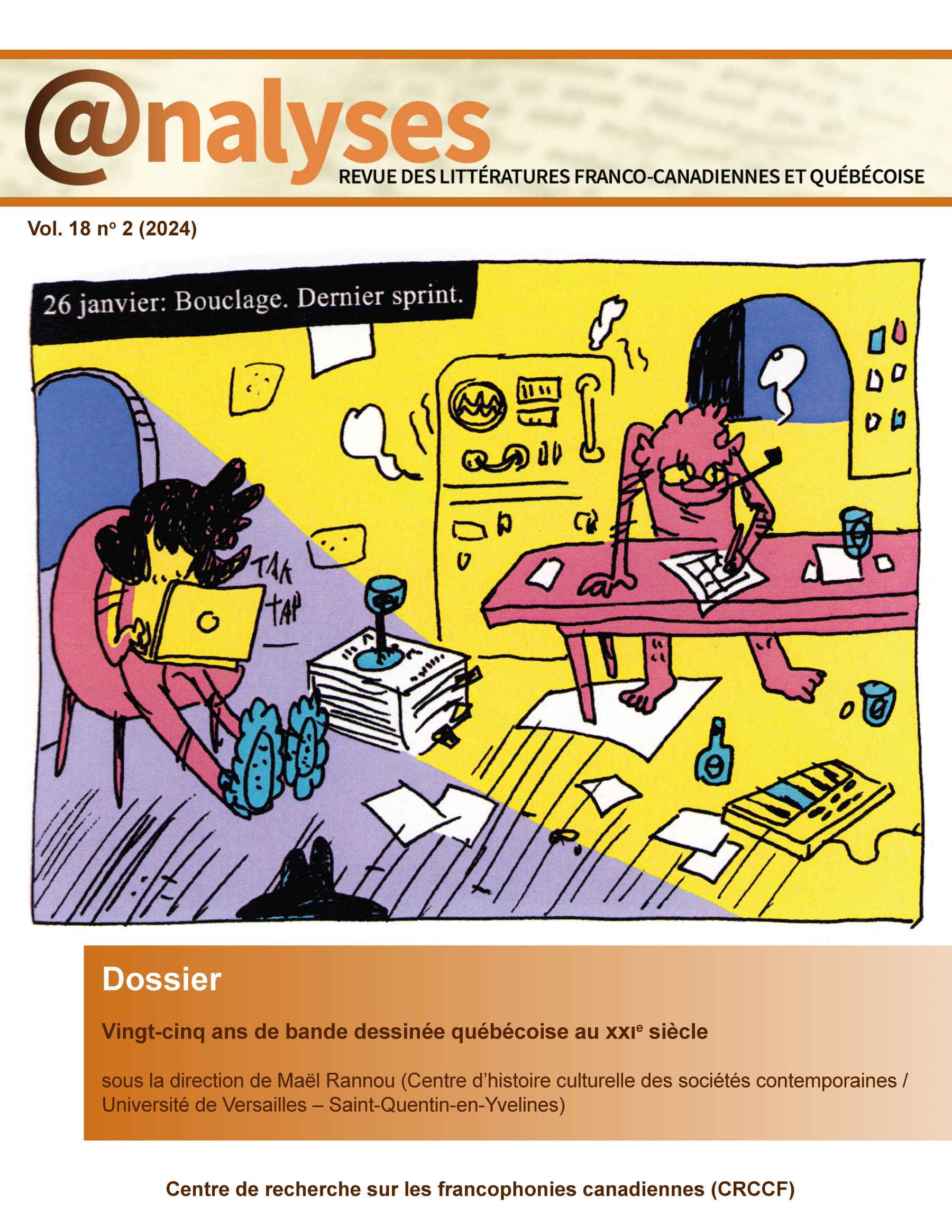 Page couverture du Vol. 18 no 2 de la revue @nalyses