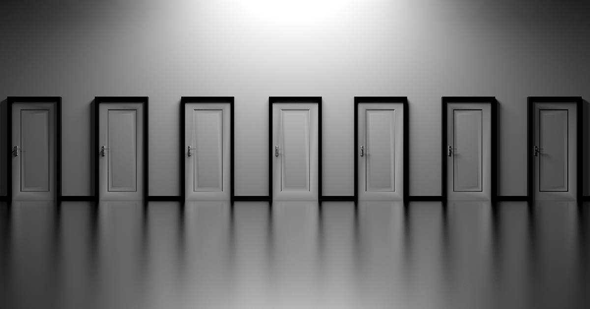 Row of unopened doors
