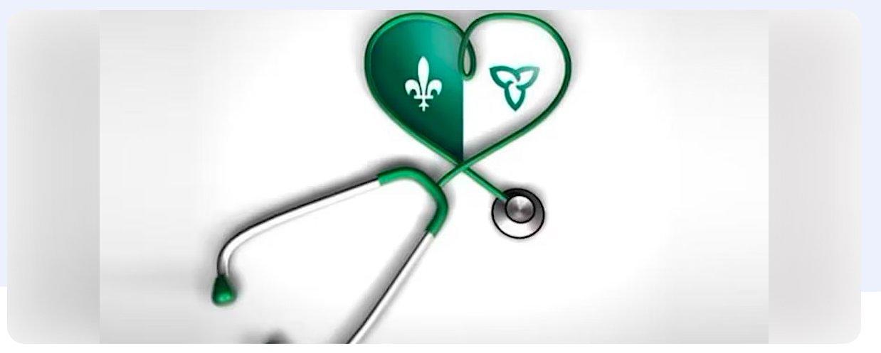 Logo franco-ontarien et stéthoscope