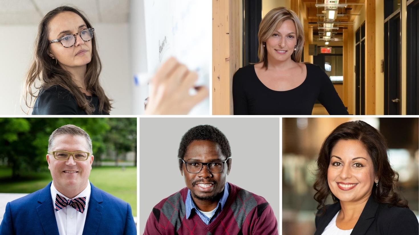 Les chaires de recherche internes de 2023: Vida Dujmovic, Geneviève Dufour, François Larocque, Chibuike Udenigwe et Nafissa Ismail