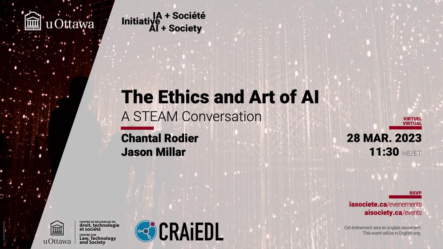 Poster pour The Ethics and Art of AI nformations sur la présentation