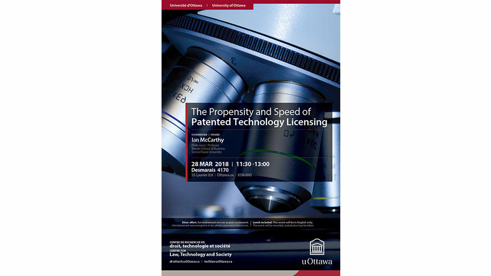 Ian McCarthy: The Propensity and Speed of Patented Technology Licensing poster