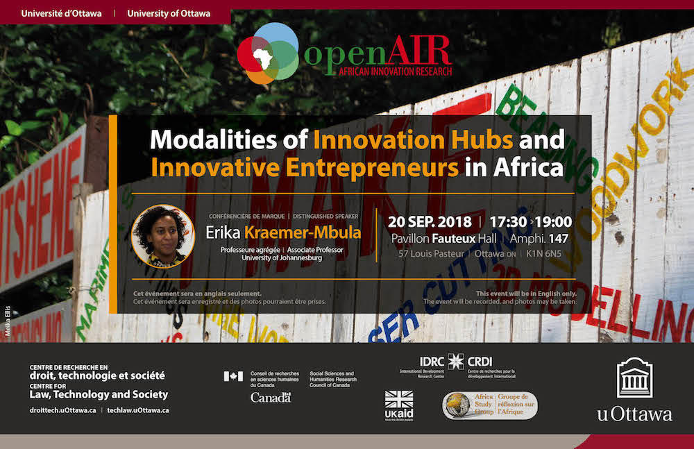 Erika Kraemer-Mbula: Modalities of Innovation Hubs and Innovative Entrepreneurs in Africa poster