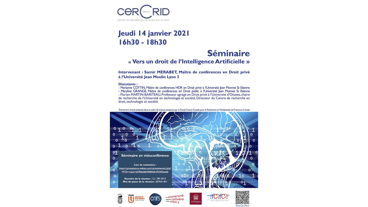 Affiche de l'événement: Vers un droit de l’intelligence artificielle ?