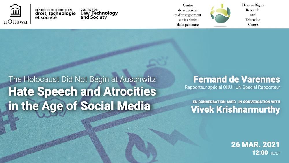 Affiche de l'événement Hate Speech and Atrocities in the Age of Social Media