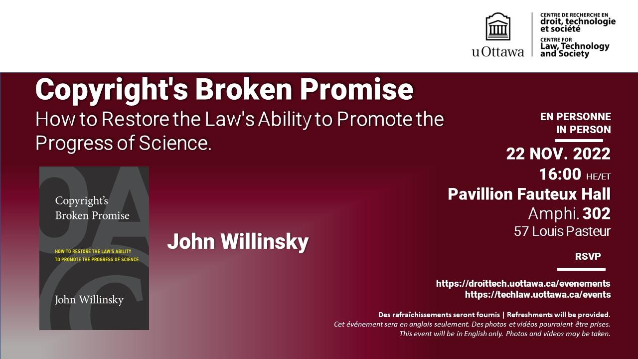 Affiche pour l'événement Copyright's Broken Promise