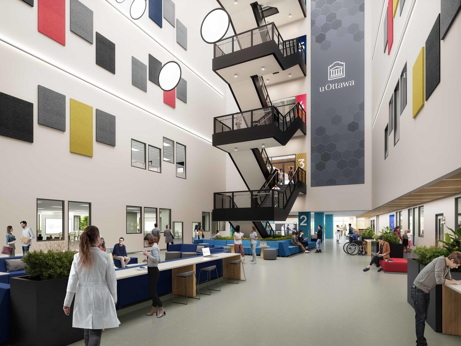 Rendu de l'atrium du CRMP