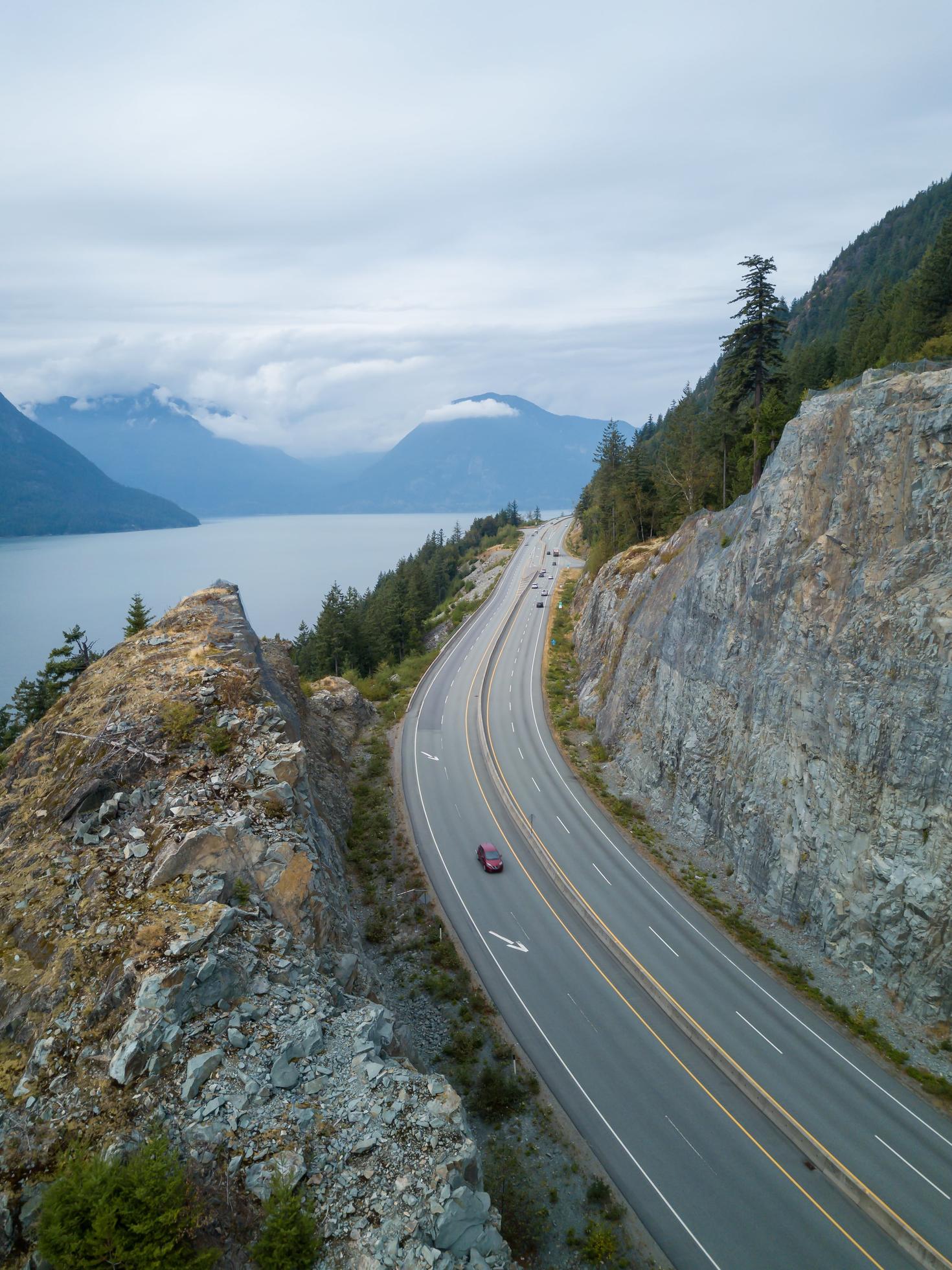 aerial view of highway BC
