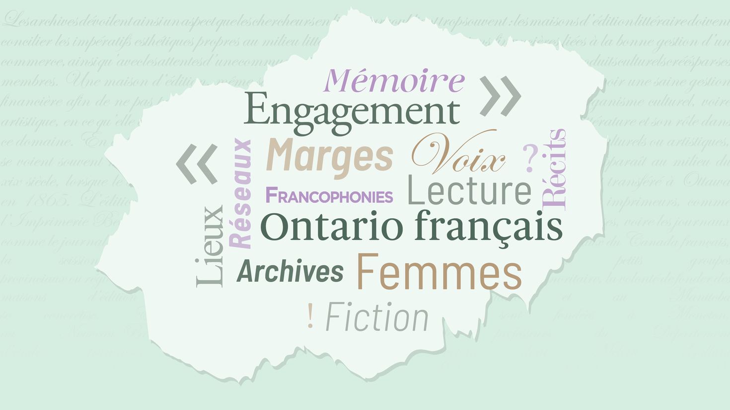 Visuel du colloque du CRCCF 2026, sur fond vert pâle, avec nuage de mots de différentes couleurs.