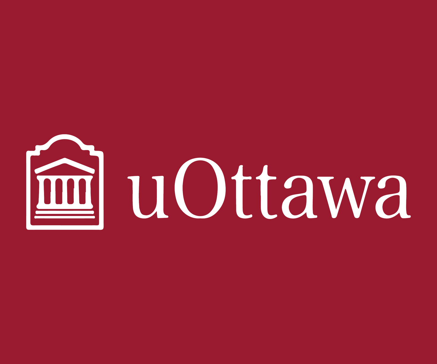 Logo de l'Université d'Ottawa, en blanc sur grenat.