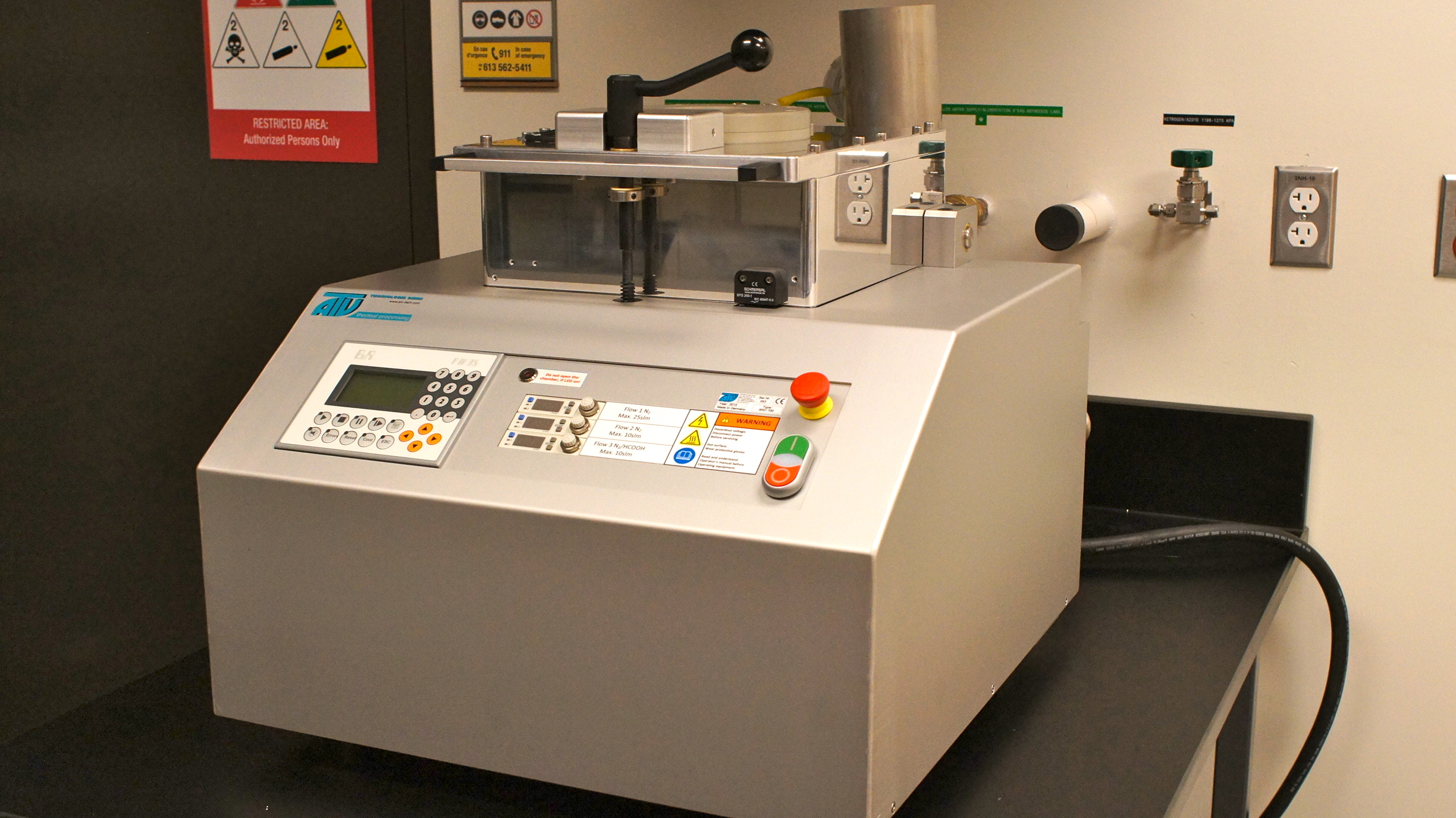 Image of a solder reflow station on a lab bench