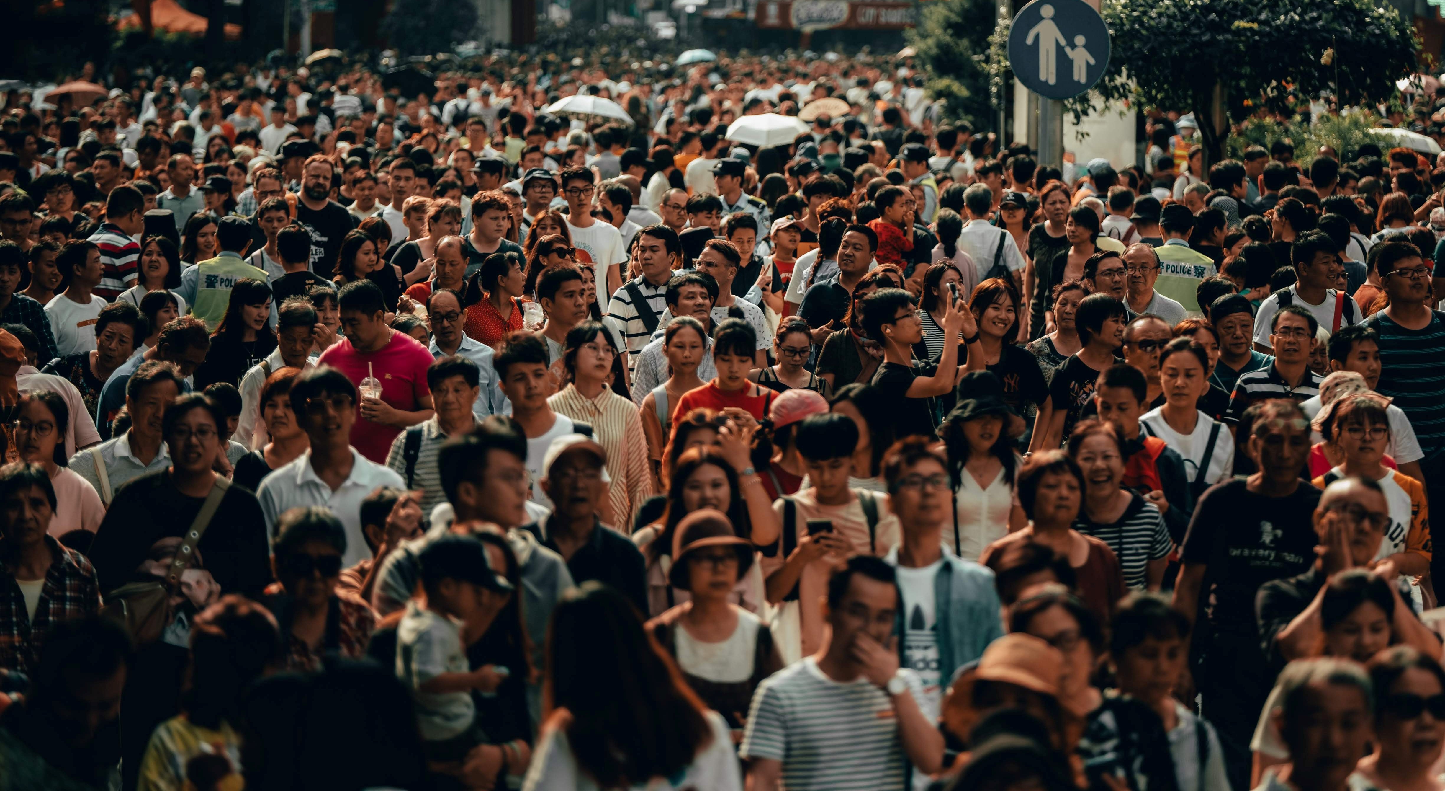 Crowd in city