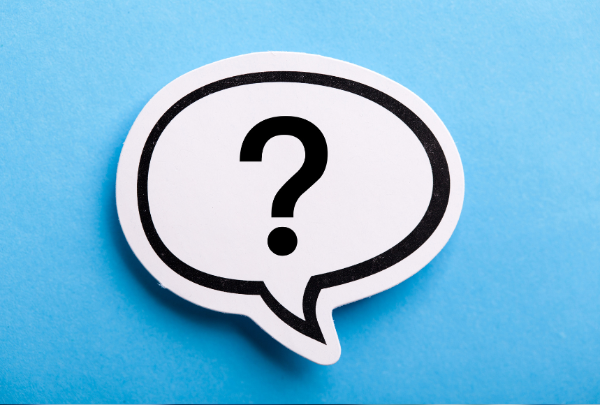 question mark in a speech bubble