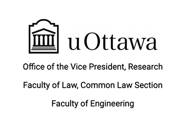 uOttawa logo, with the name of the Office of the Vice President, Research, Faculty of Law, Common Law Section and Faculty of Engineering