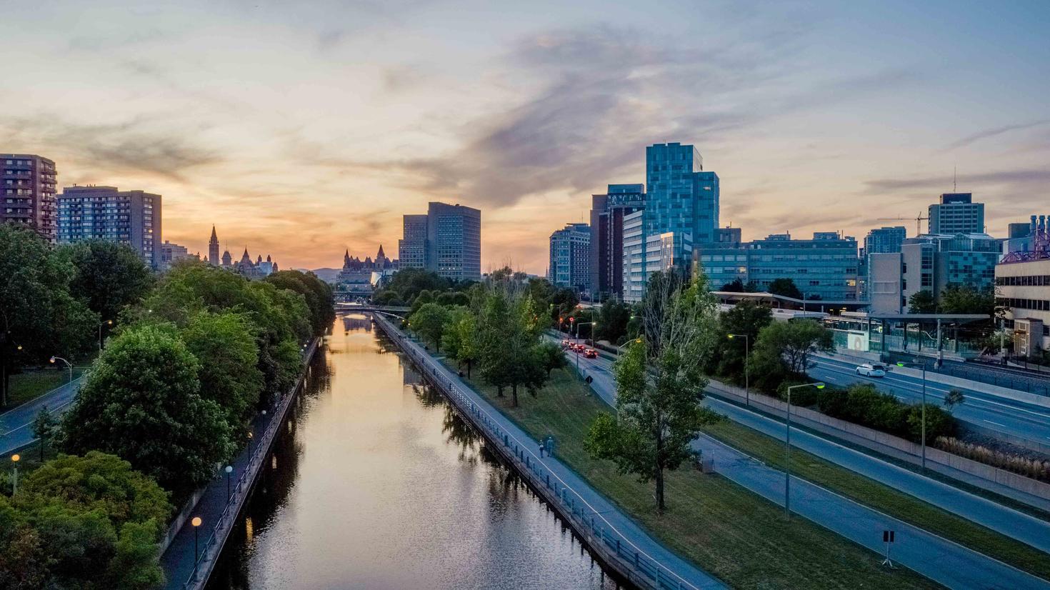 Aerial view of the rideau canal