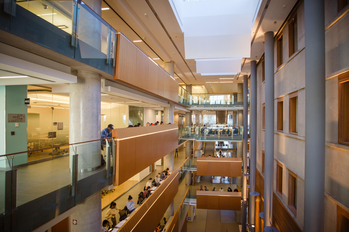 Inside courtyard of campus building.