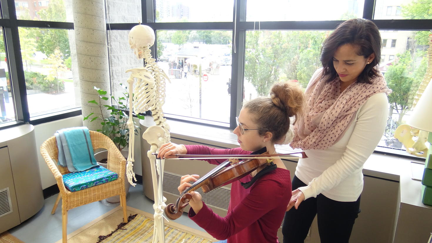 Health practitioner and violin student