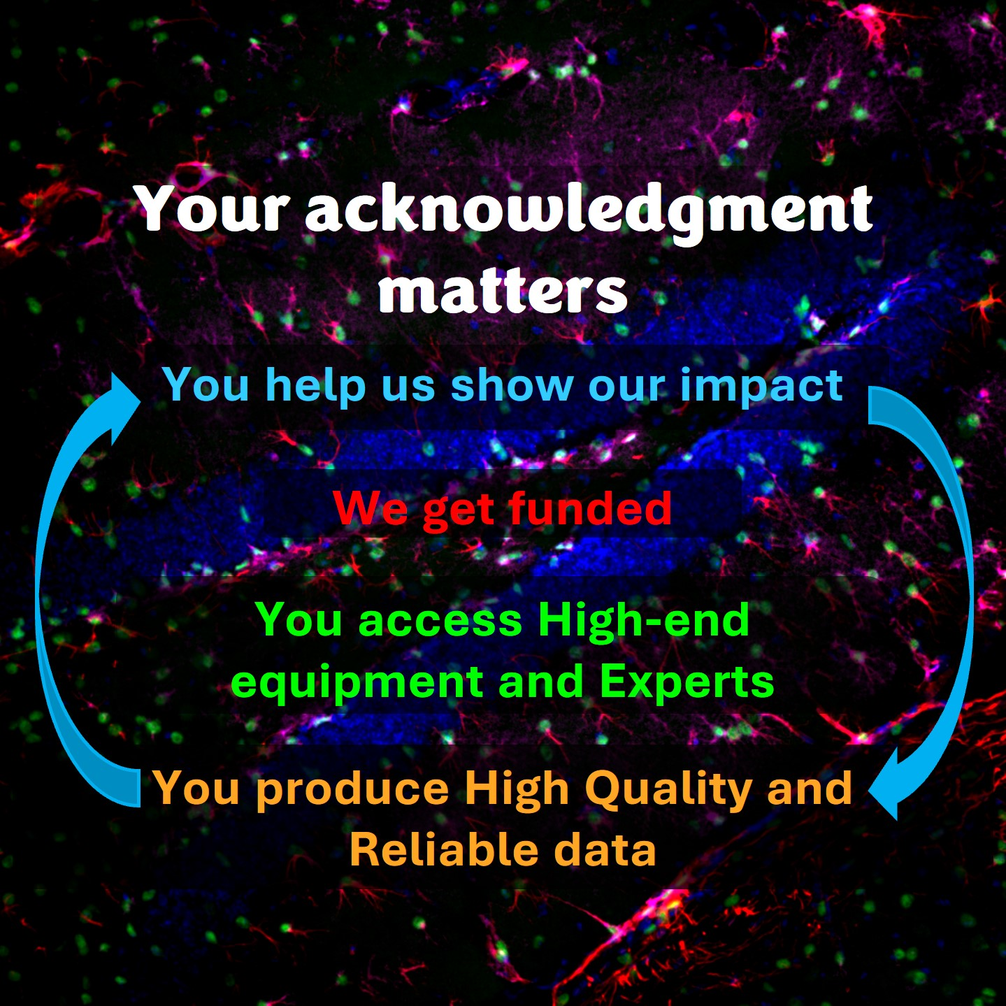 Poster explaining why the acknowledgements of the facility matters