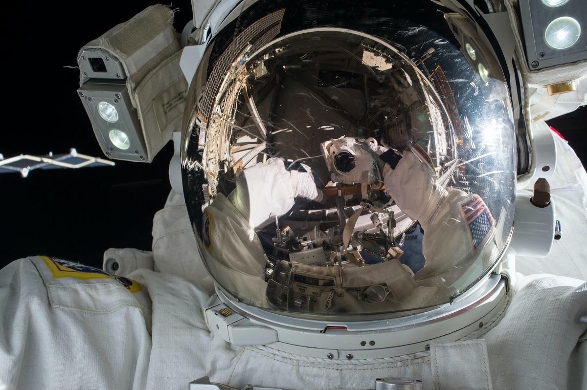Reflection off astronaut's visor 