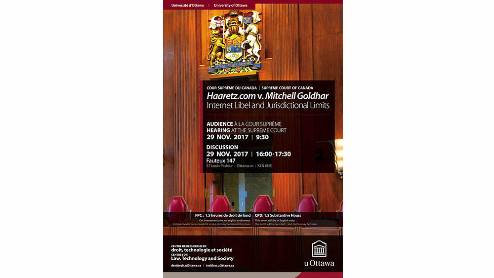 Hearing at the Supreme Court of Canada: Haaretz.com et al v Mitchell Goldhar poster