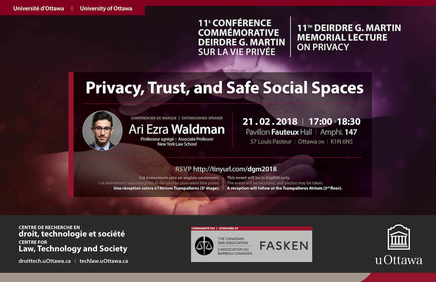 11th Deirdre G. Martin Memorial Lecture on Privacy poster