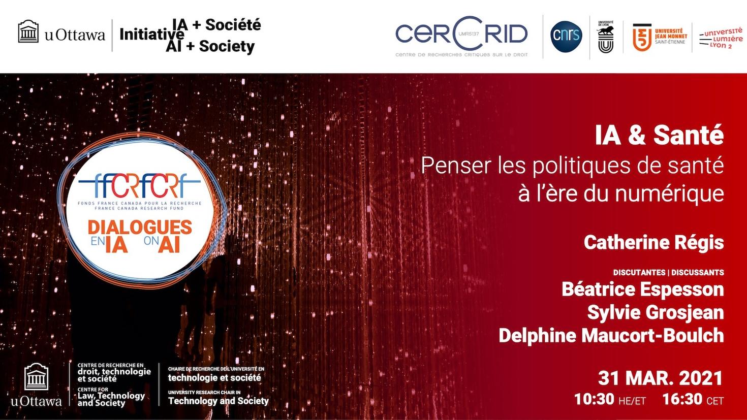 Poster for the event IA + Santé : Penser les politiques de santé à l’ère du numérique
