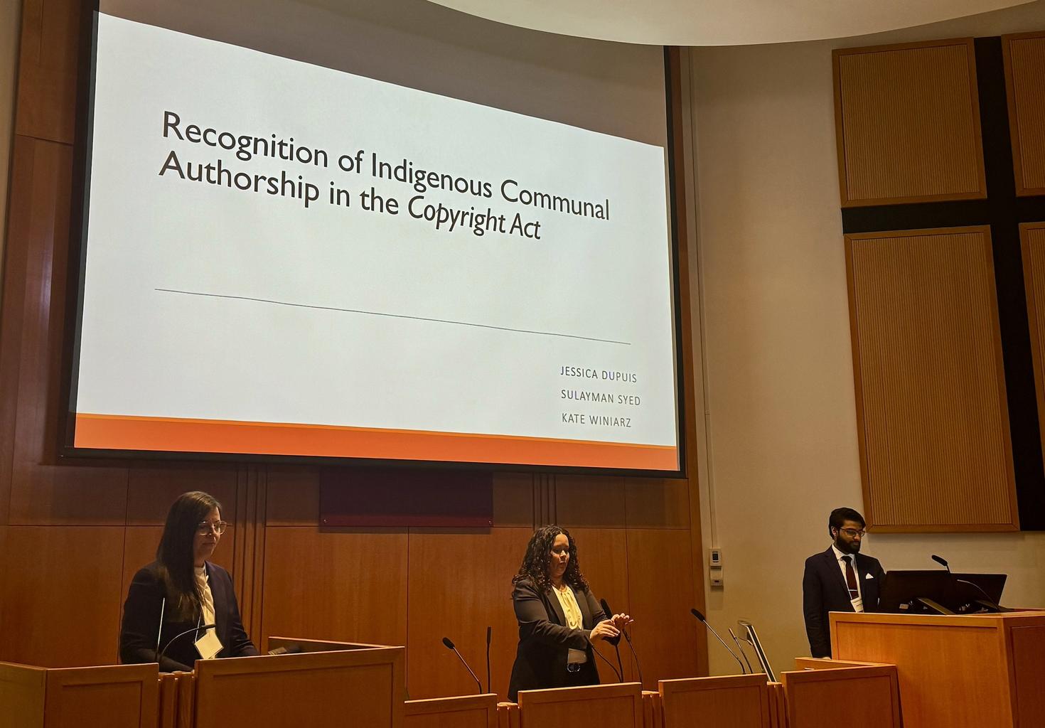 Students presenting their proposal at the 2024 Copyright Policy Moot