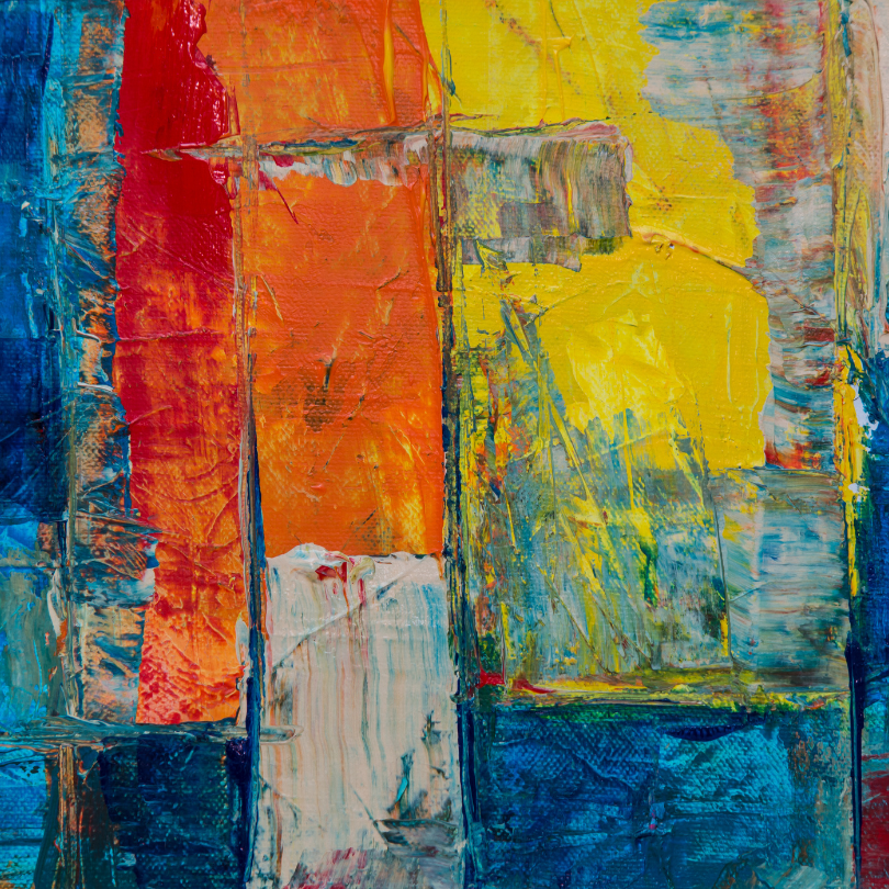 abstract painting with vivid colours and textures