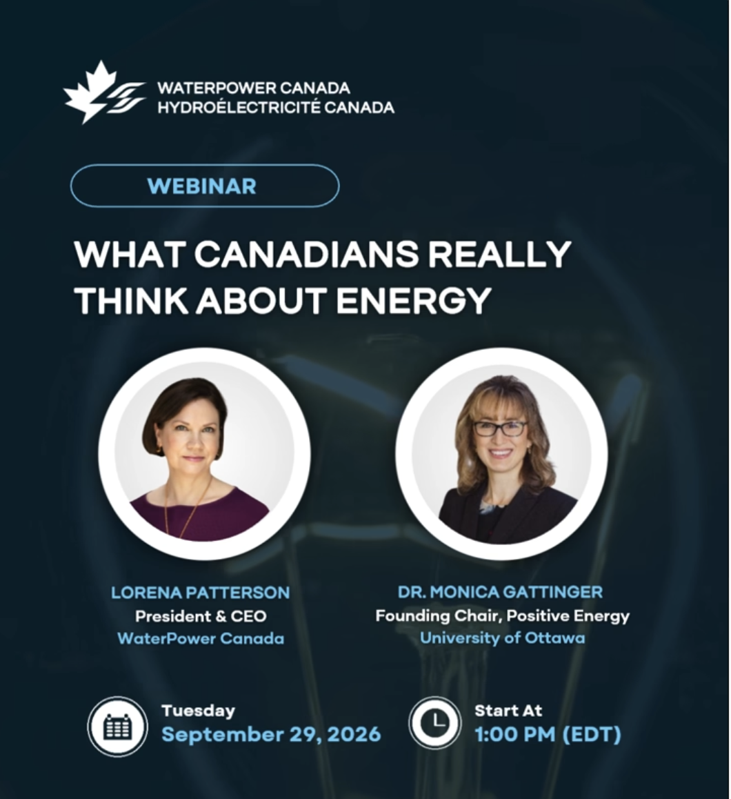 Poster of WaterCanada Webinar, with Lorena Patterson and Monica Gattinger