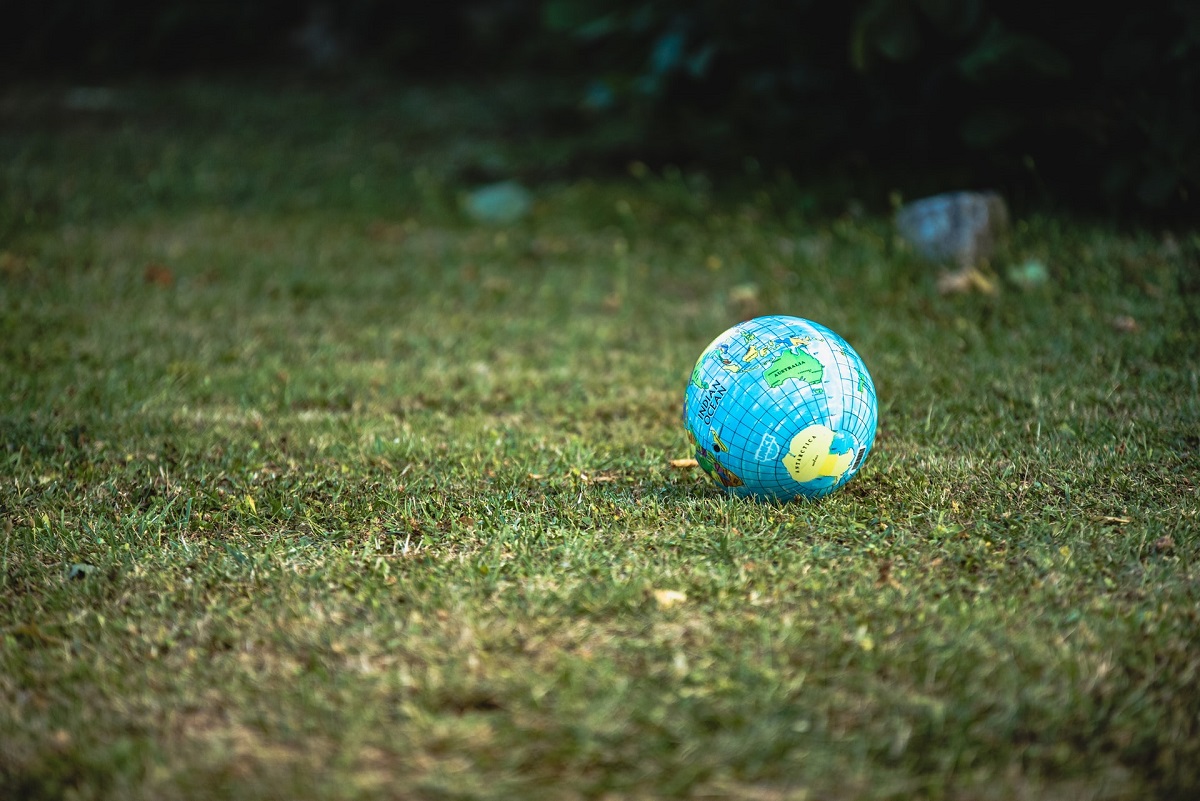 Ball globe on grass