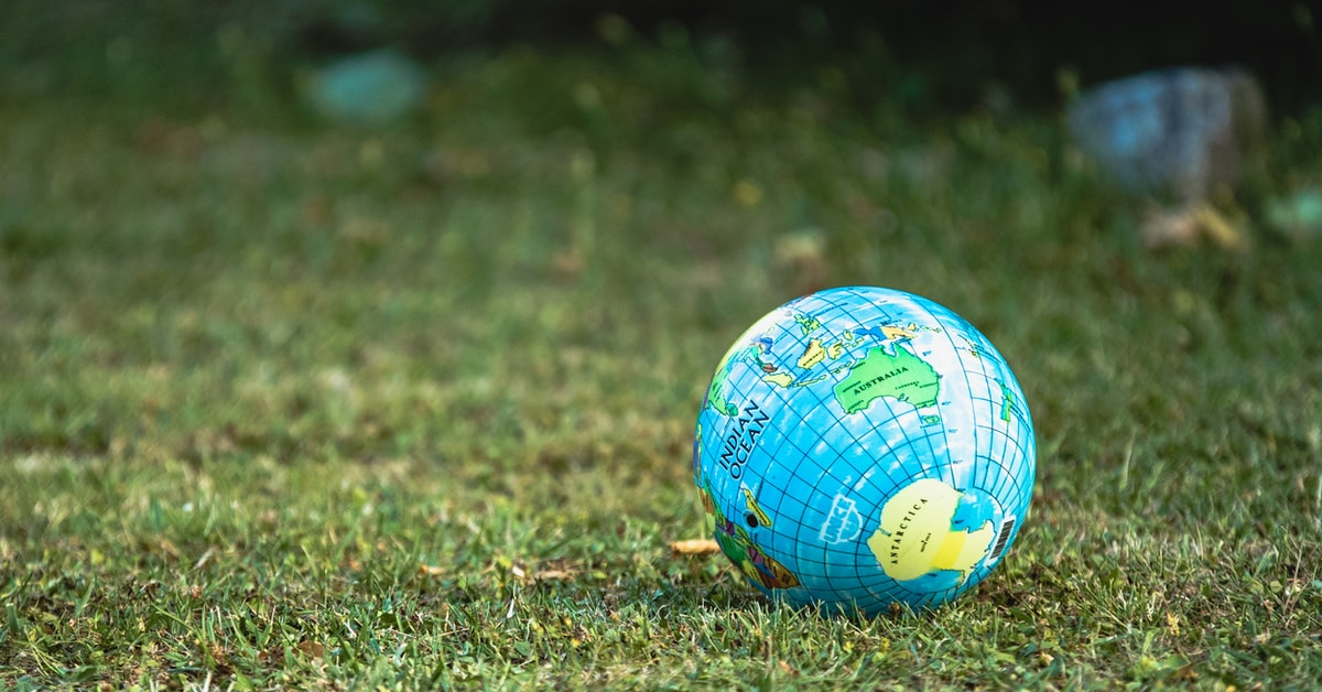 Globe ball on grass