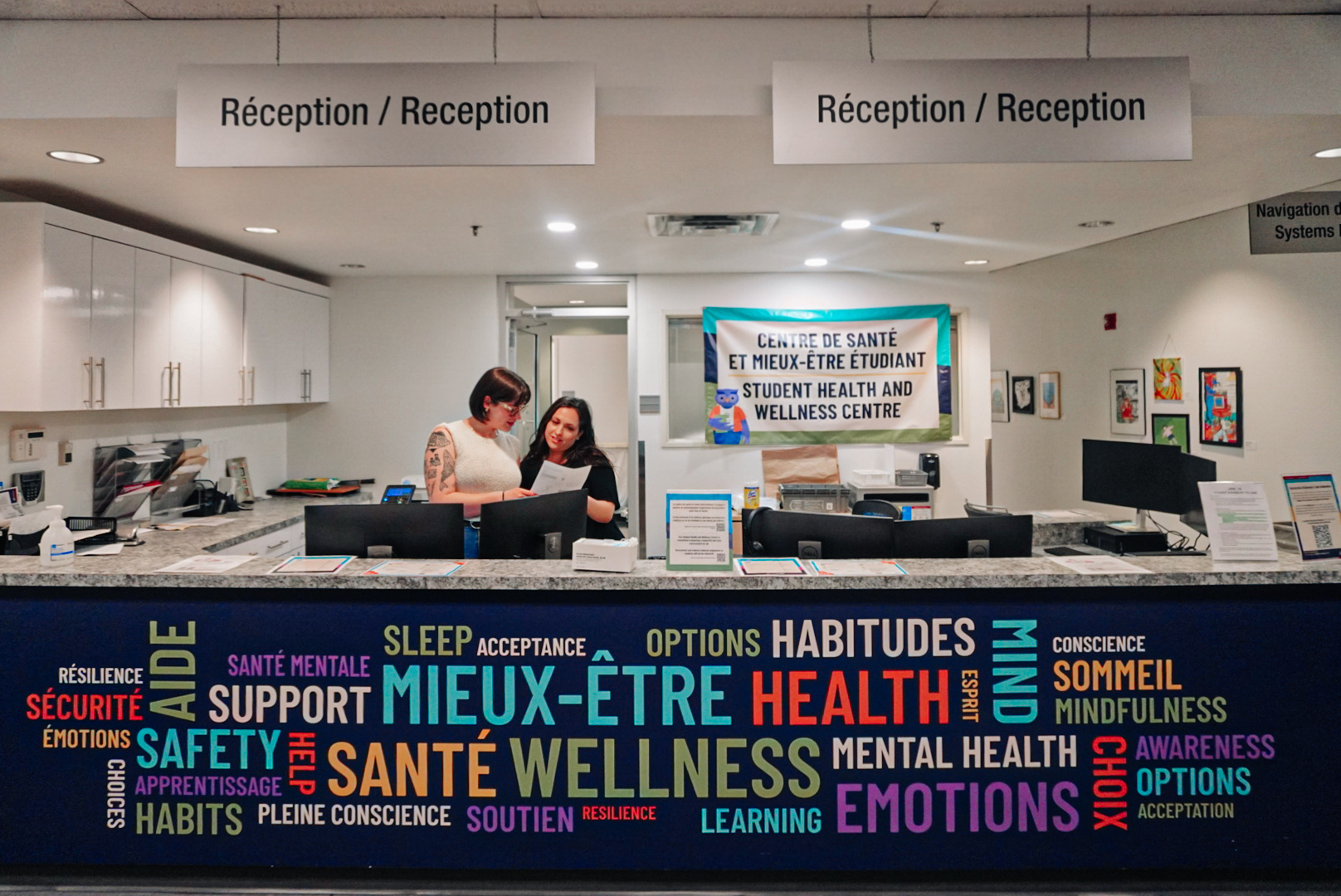 Health and Wellness Centre reception desk