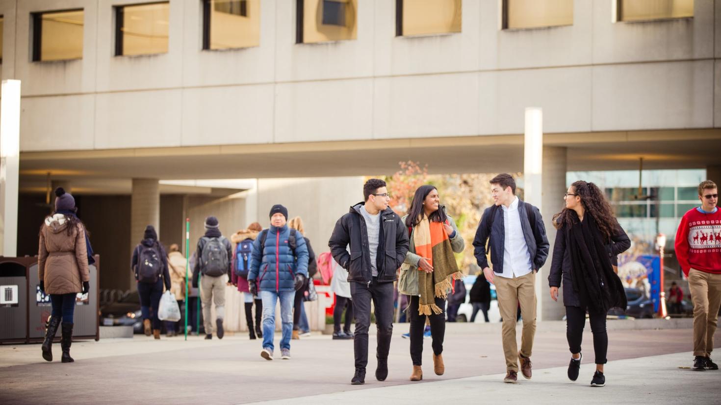 Students on campus 