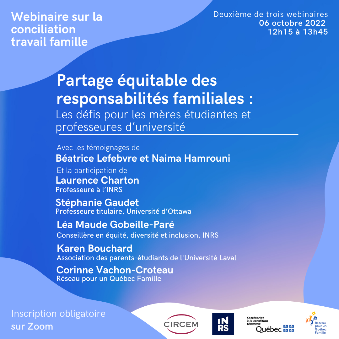 Webinaire du CIRCEM - Partage équitable des responsabilités familiales