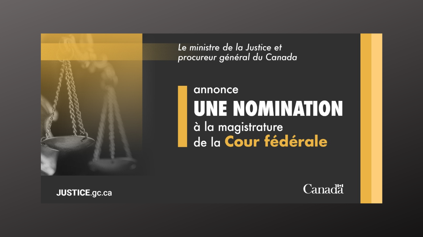 Poster générique pour annoncer les nominations à la Cour Fédérale