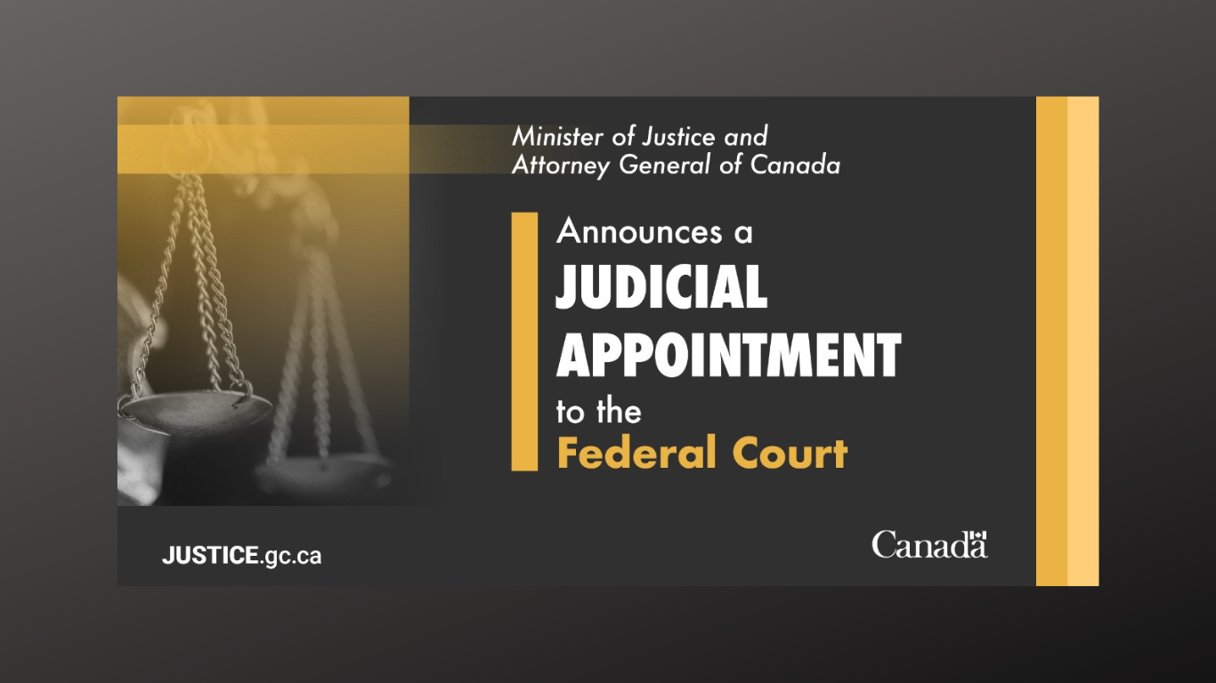 Generic poster announcing appointments to the Federal Court