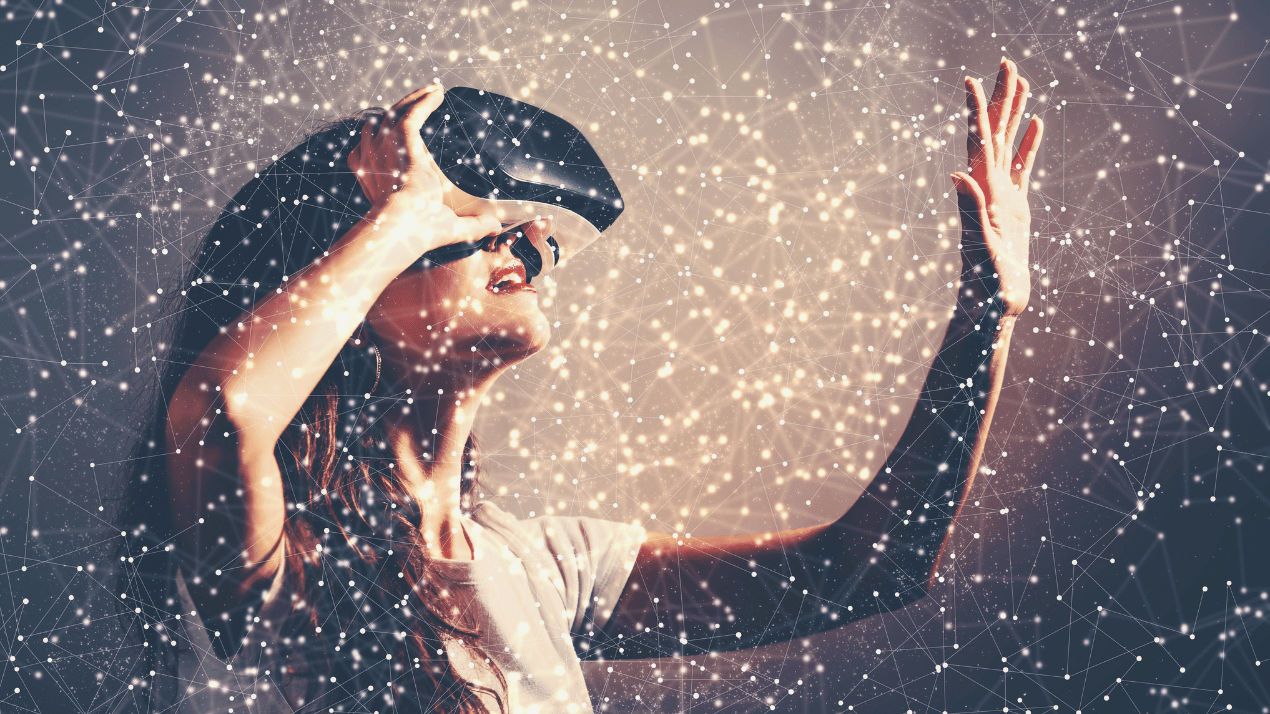 Woman using a VR set