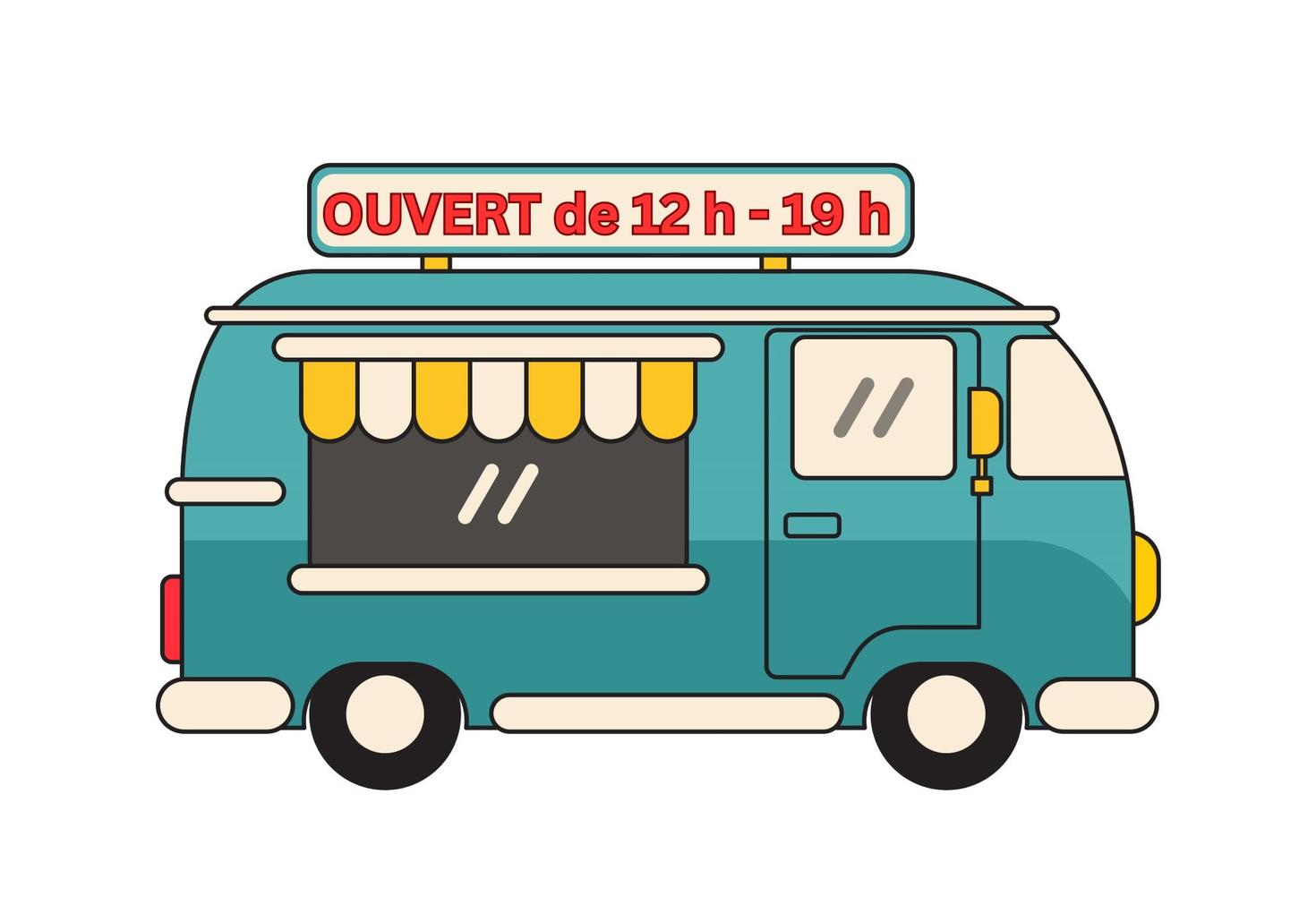 Dessin d'un camion de cuisine de rue