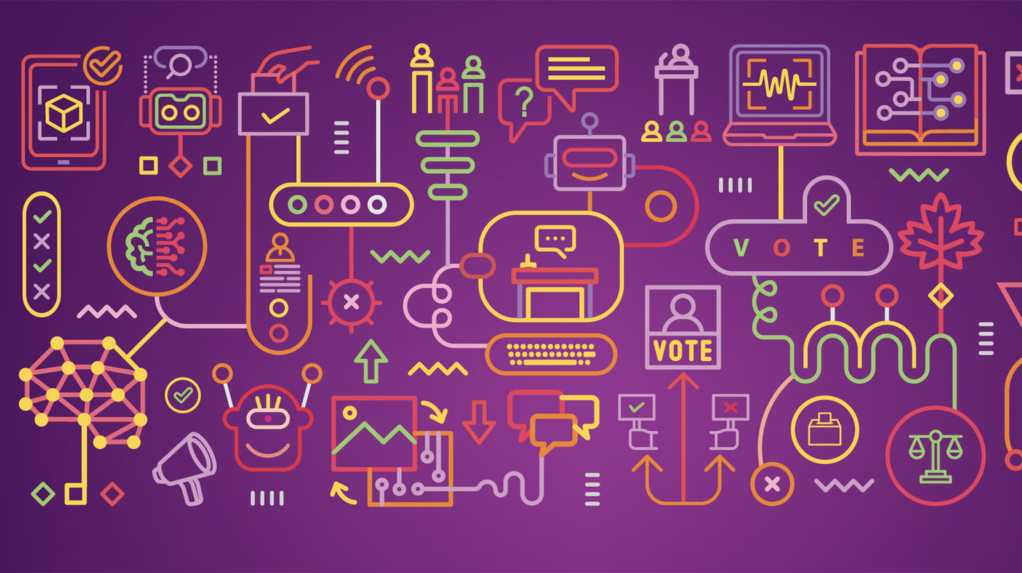 Image d'un design graphique avec plusieurs lignes robotiques 