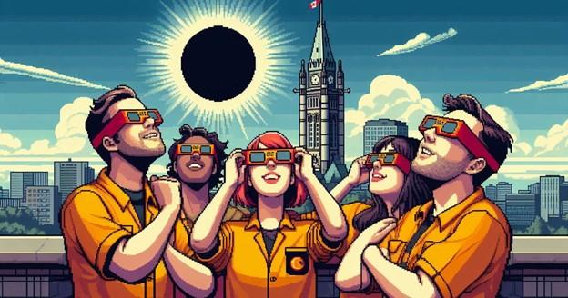 À Ottawa, la Lune ne couvrira qu’environ 96 % du Soleil; l’éclipse du 8 avril sera donc partielle pour nous