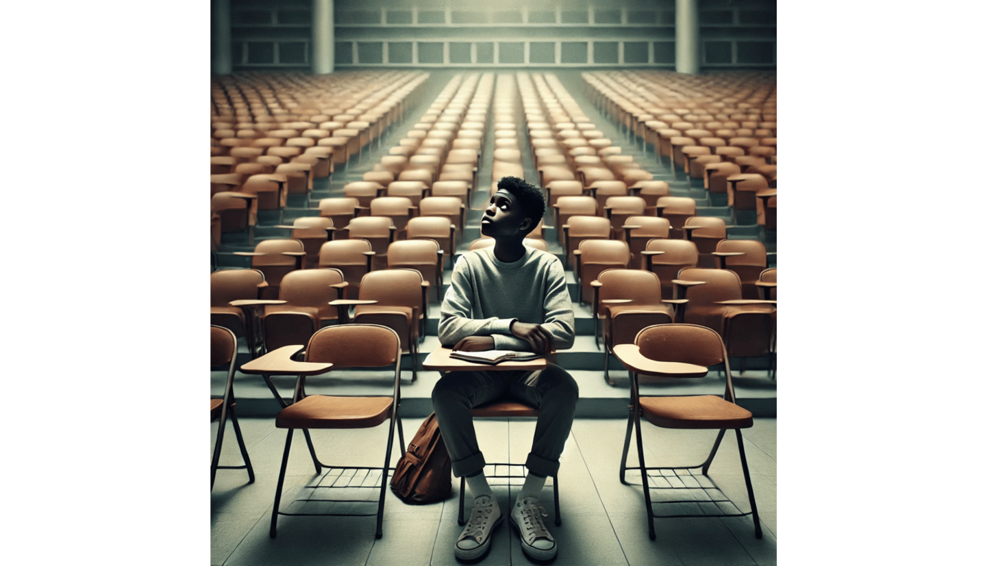 A student alone
