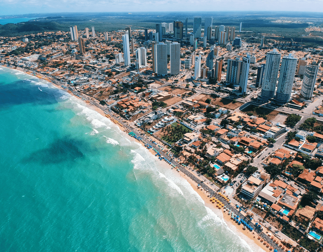 City and beach in Brazil