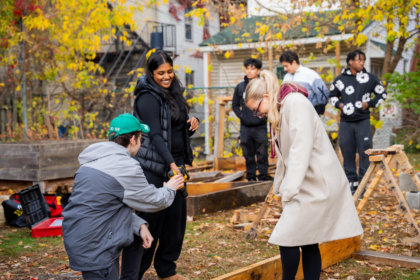 students outside