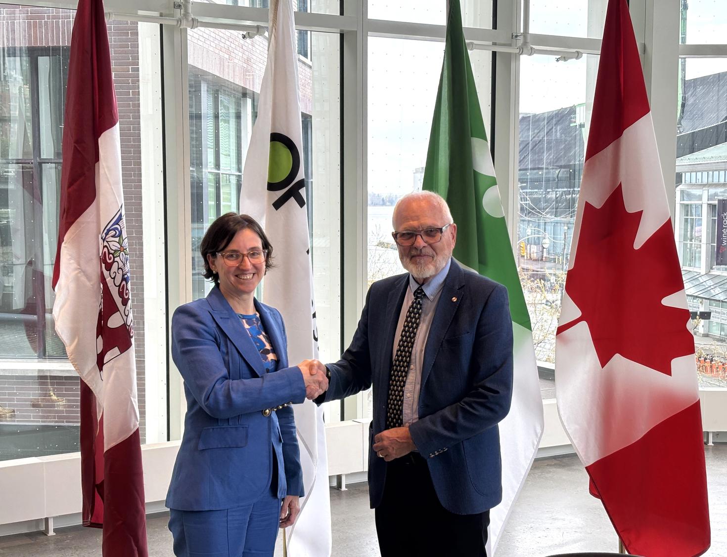 Marie-Eve Sylvestre, University of Ottawa President and Vice-Chancellor and Université de l'Ontario français President and Vice-Chancellor Normand Labrie