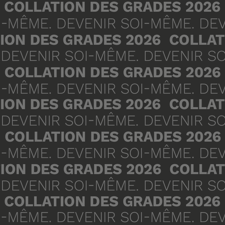 Fond graphique comportant les inscriptions « Convocation 2026 » et « Devenez vous-même » en répétition.