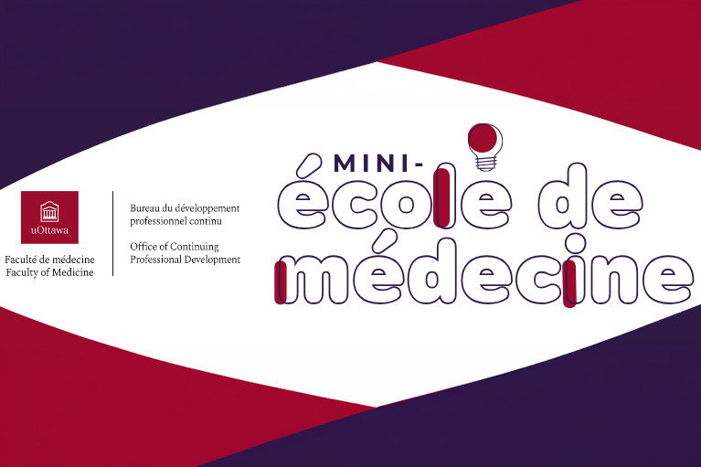 Logo de la Faculté de médecine de l'Université d'Ottawa avec les mots Mini-école de médecine