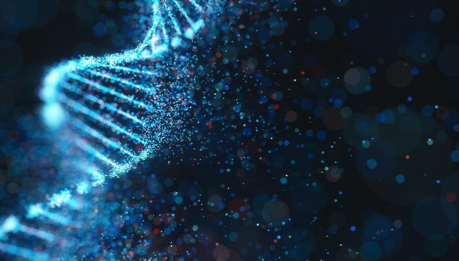 Colored Genetic Code DNA Molecule Structure.