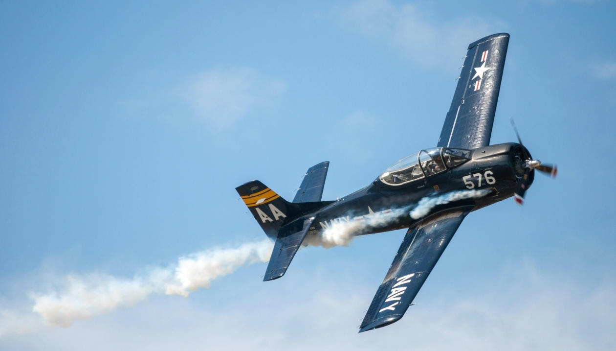 Small plane flying