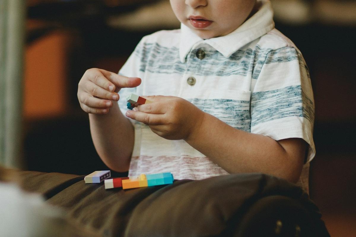 Child playing with blocks
