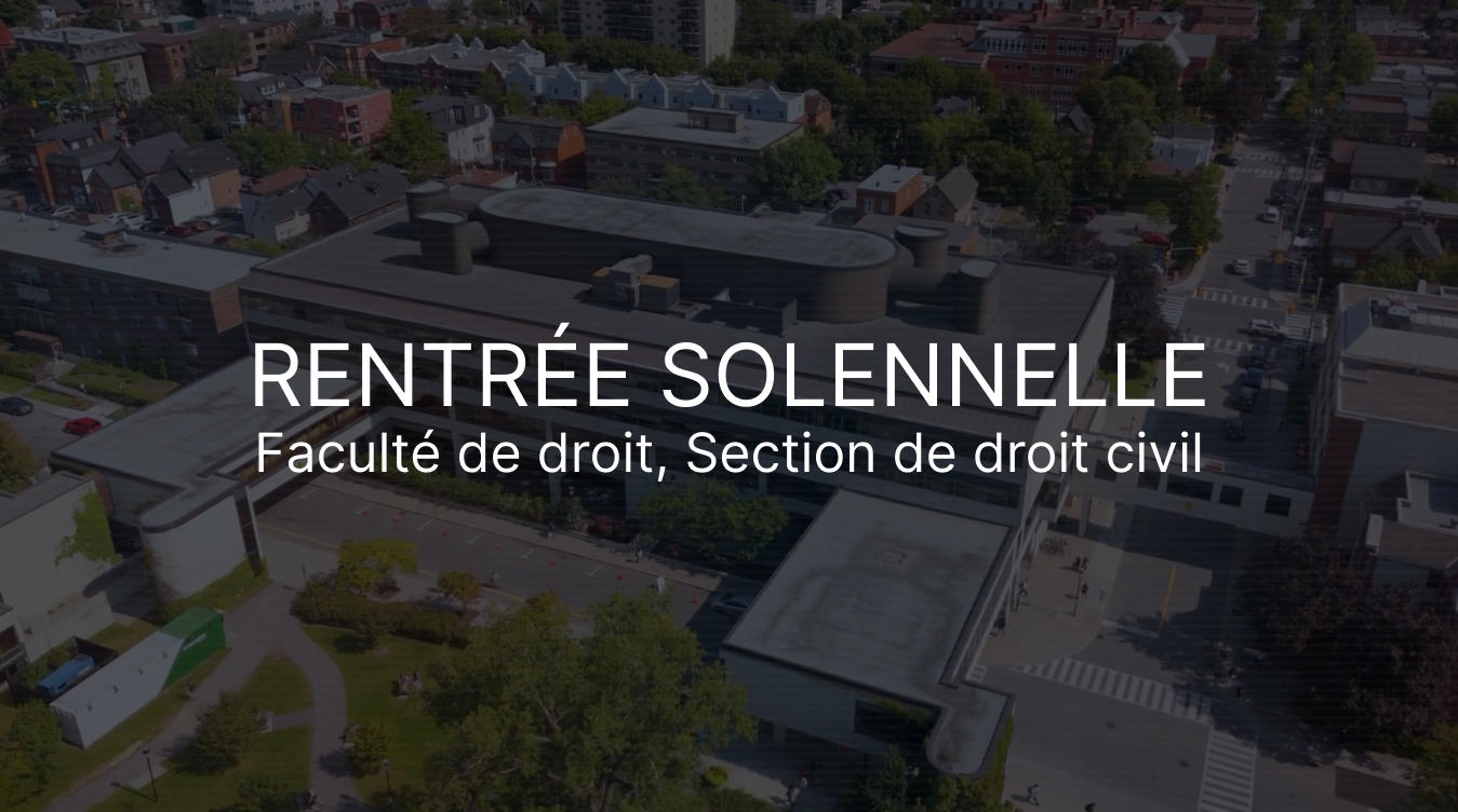 Fauteux prise de vue du ciel et titre du vidéo, rentrée Solennelle